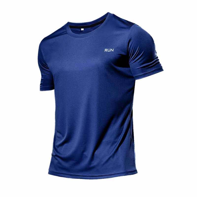 2026 Summer Men's Sports T-shirt Ice Silk Loose Quick Drying Fitness Short Sleeve Casual Cool Breathable Top Free Shipping
