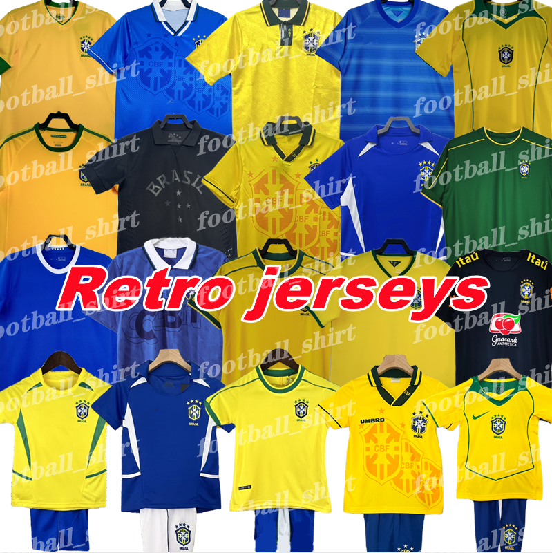 2002 Brasil Retro RONALDO soccer jerseys R.Carlos Romario Ronaldinho 00 04 05 97 1988 RIVALDO ADRIANO KAKA PELE Classic Vintage Mens kids kit Uniforms Football Shirts