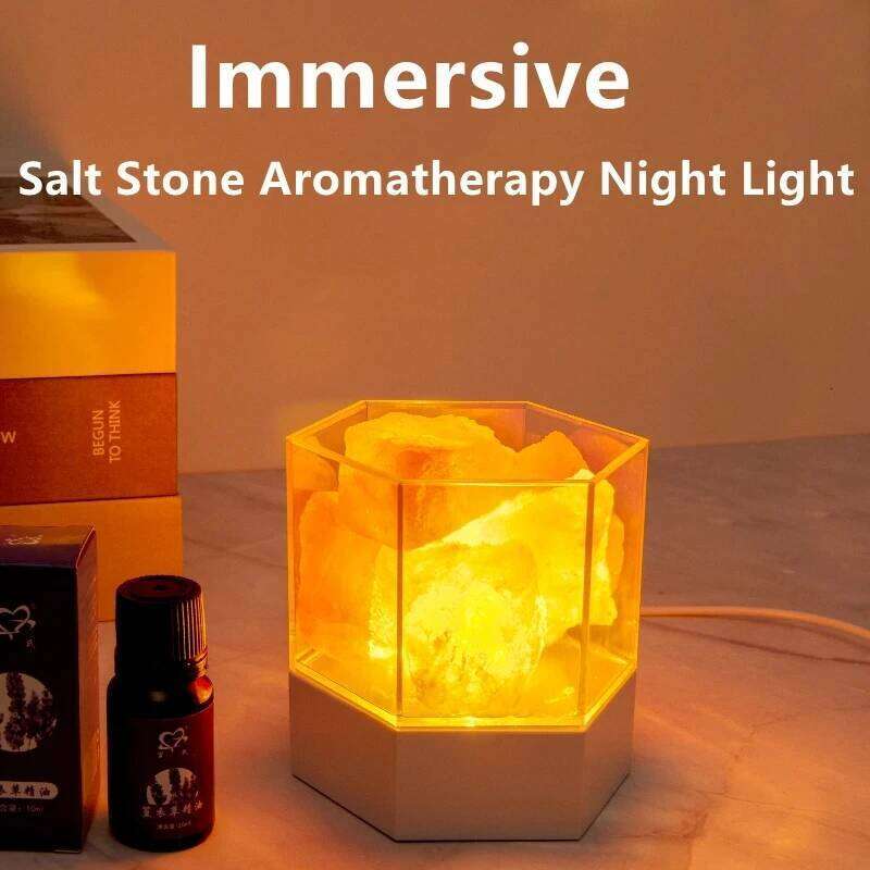 E5 LED Natural Himalayan Crystal Rock Salt Night Table Lava Lamp USB Plug Meditation Home Room Bedroom Decoration Z260127