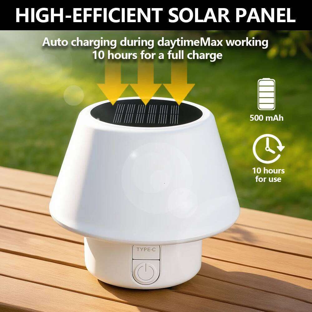 Mini Mushroom Outdoor Solar USB Powered Table Lamp Portable Camping Light Waterproof Patio Garden Restaurant Decor Z260127