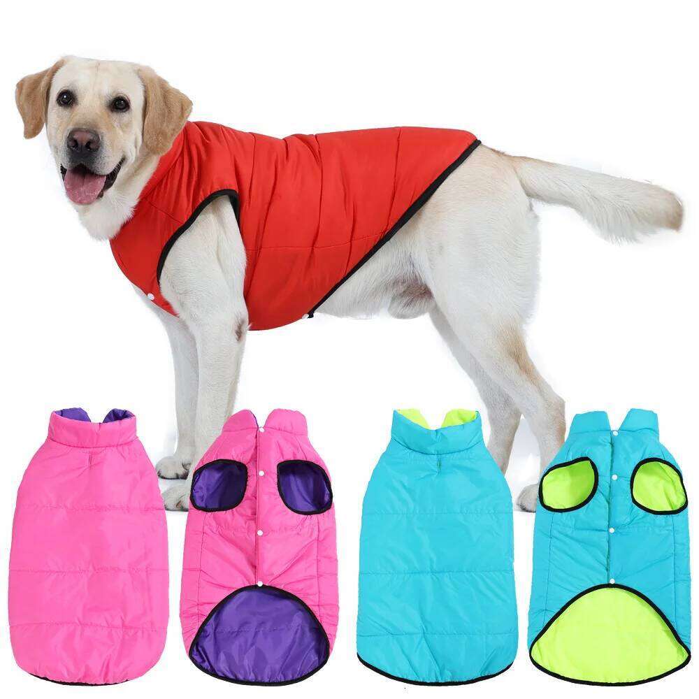 Dog Clothes For Small Large Dogs Cute Reversible Pet Jacket Autumn Warm Fleece Winter Windproof Chihuahua Golden Retriever Coat XJ260127