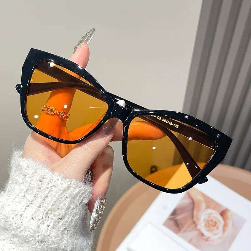 Contrast Color Cat Eye Sunglasses 2025 New Frame Women's Personality Versatile Fashion Sun Glasses Trendy Shades UV400 Z260127