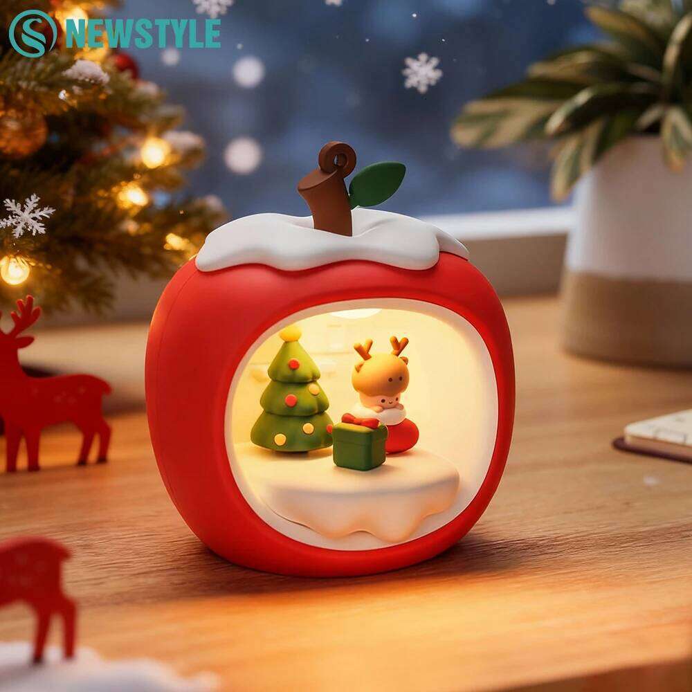 Apple House Night 3 Level Brightness Sleeping Nightlights Rechargeable Light For Kids Christmas Gift Z260127