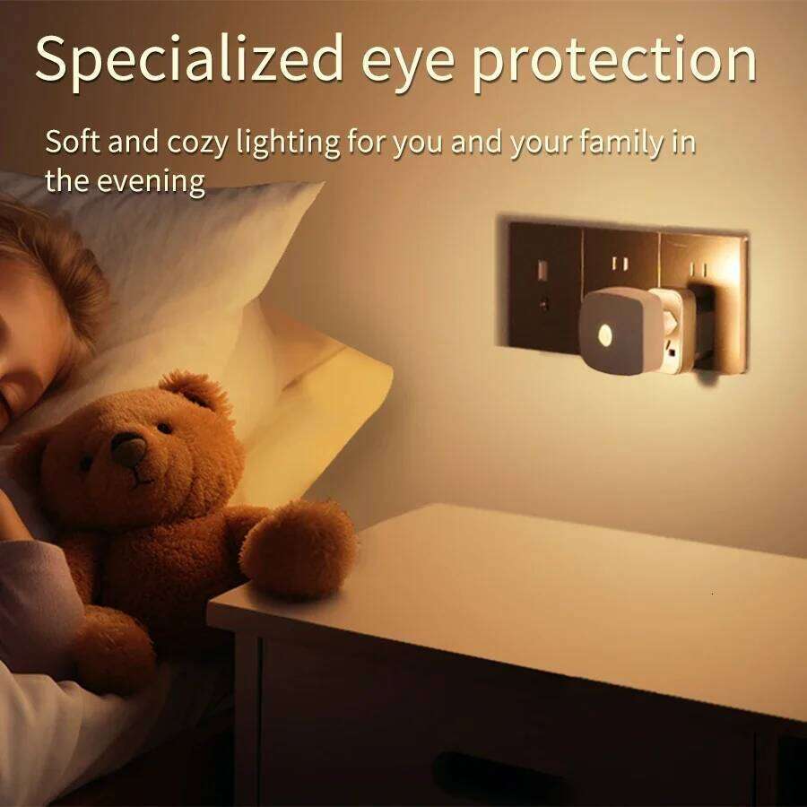 EU/US Plug LED Light with Motion Sensor PIR Human Induction Bedside Lamp For Bedroom Hallway Stair Night Lights Z260127