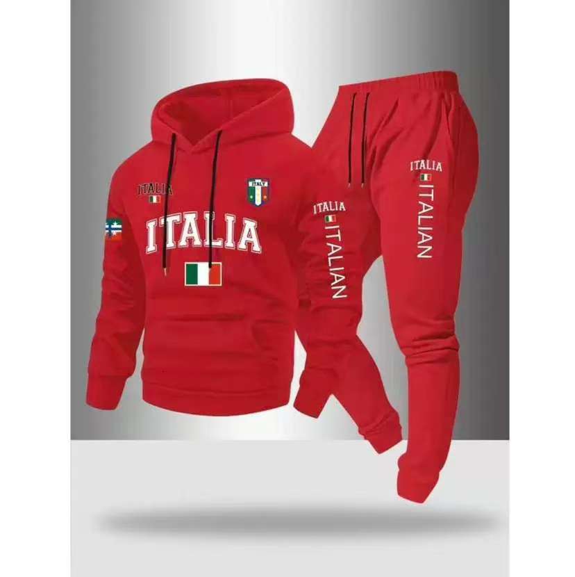 Mens Flce Warm Hoodies Sets MILANO Printing Tracksuit Hooded Sweatshirt Drawstring Pants Sportswear Two-piece suit X251215