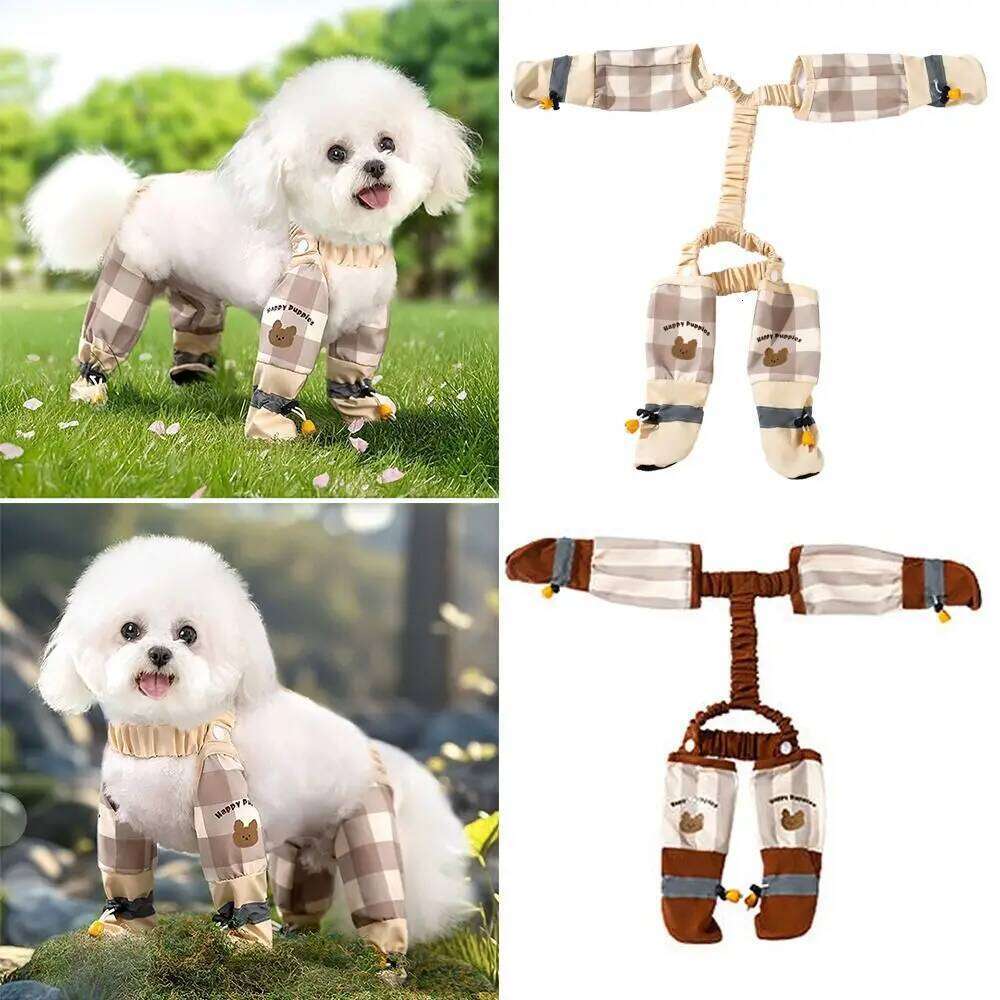 Reflective Stripe Pet Strolling Going Out Pants Full Leg Protection Dust-proof Dog Boot Leggings Waterproof Adjustable XJ260127