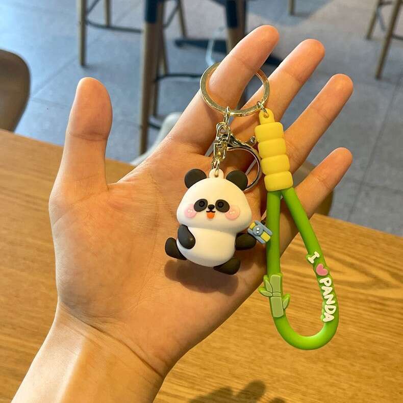 Cute Creative Kung Fu Panda Travel 3D Soft Rubber Doll Car Bag Keychain Pendant Gift S260126
