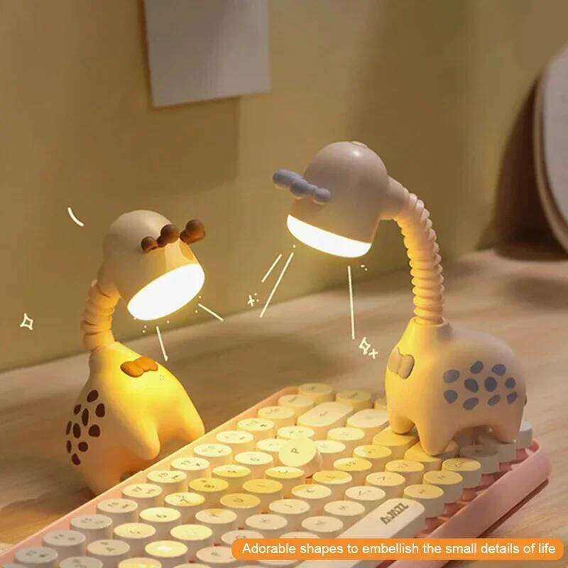Light Giraffe Battery Retractable Rechargeable For Home Office Desk Bedroom Students Bedsides Decoration Night Lamps Z260127