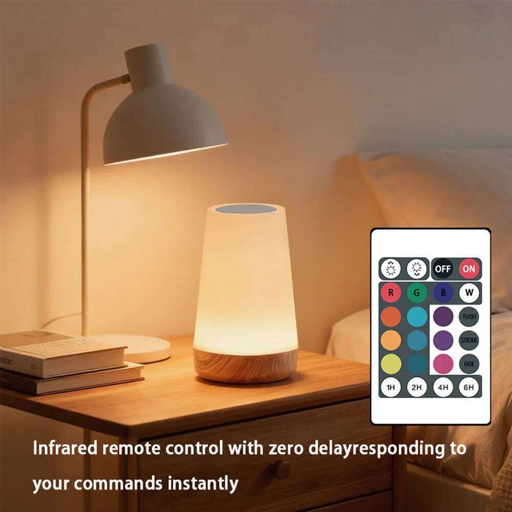 13 Color LED Changing Light Remote Control Touch USB Rechargeable RGB Night Dimmable Portable Table Bedside Lamp Z260127