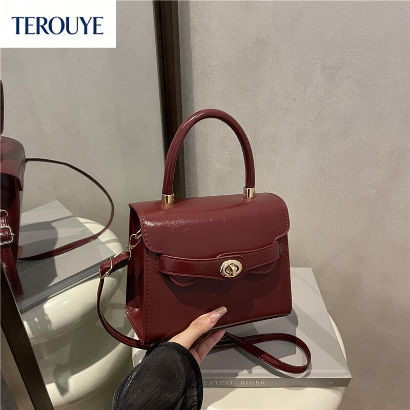 TEROUYE Trendy Women's Handbag Autumn/Winter New Fashionable Simple Shoulder Bag Trendy Versatile Style Small Square Bag Retro Luxury