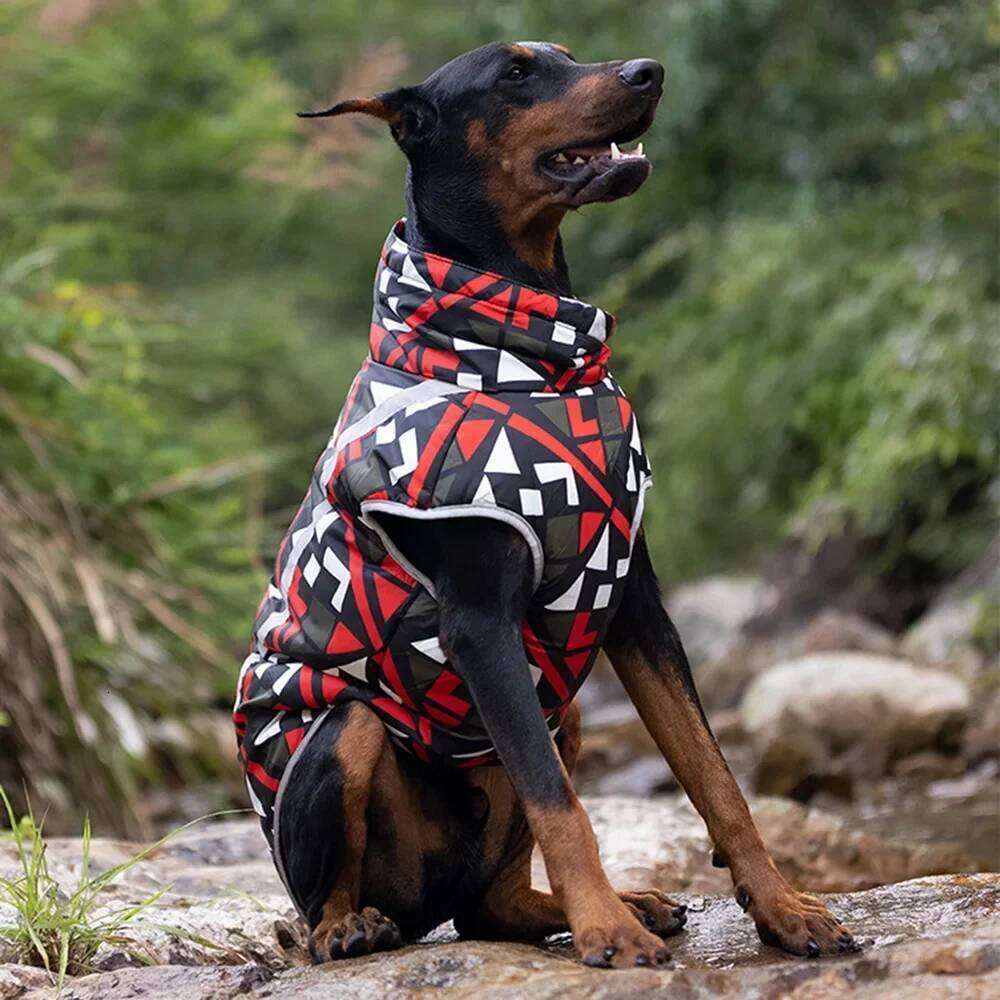 Autumn Winter Dog Clothes Waterproof Graffiti Pet Jacket for Medium Large Dogs Doberman Pinscher Weimaraner Outdoor Jackets XJ260127