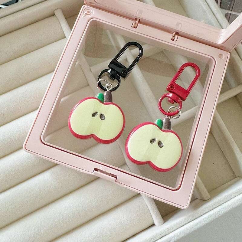 Cute Red Apple Keychain Girly Best Friend Backpack Food Toy Pendant Gift Accessory Personalized Fun Ornament S260126