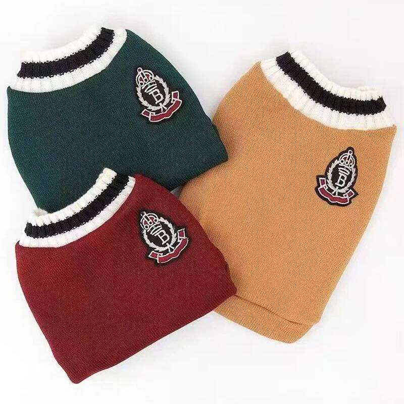 Autumn and winter new knitted V-neck college style pet clothes vest Teddy For Small Dogs Puppy Vest Clothes Jacket Outfits XJ260127