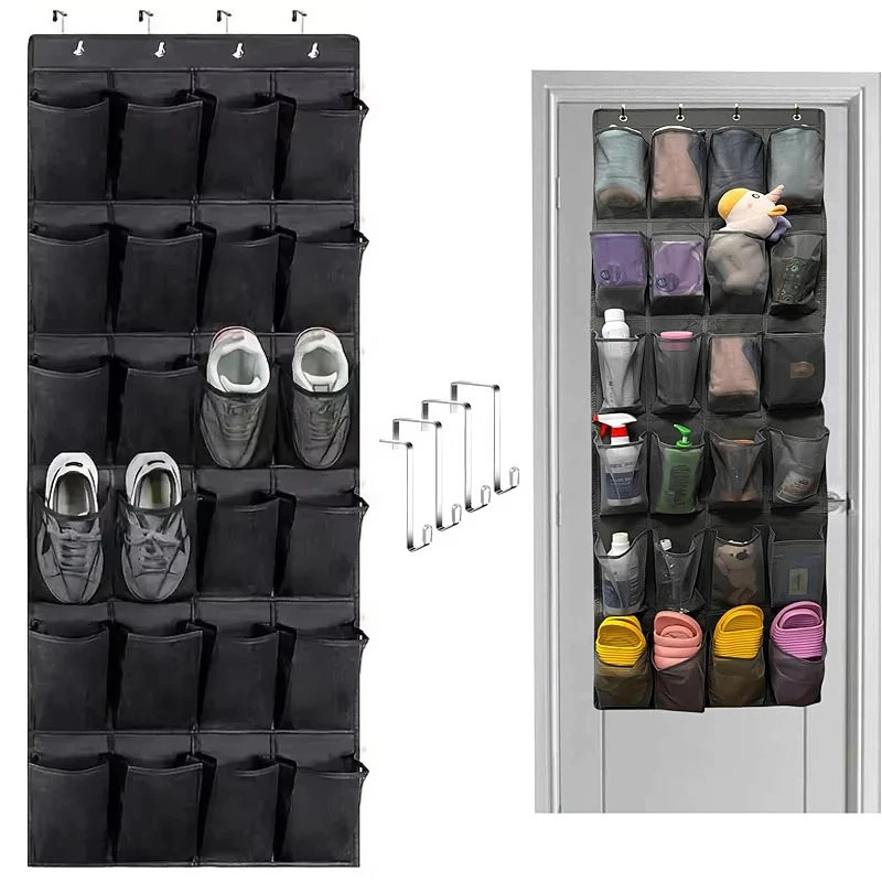Over the Door Shoe Organizer 24 Large Breathable Mesh Pockets Space Saving Hanging Storage Holder Closet Rack Hanger Holds 260127