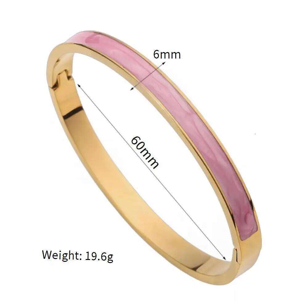 Color Drip Oil Non Fading Stainless Steel Bracelet With Buckle, Simple And Fashionable Handmade, 2024 New Edition XJ260127