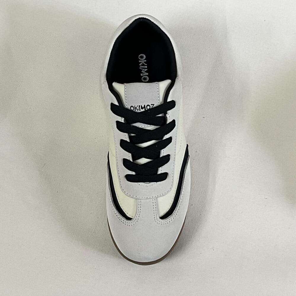 okimoz Retro German Training Shoes Unisex - Classic Black & White Versatile Soft-Sole Lightweight Casual Sneakers