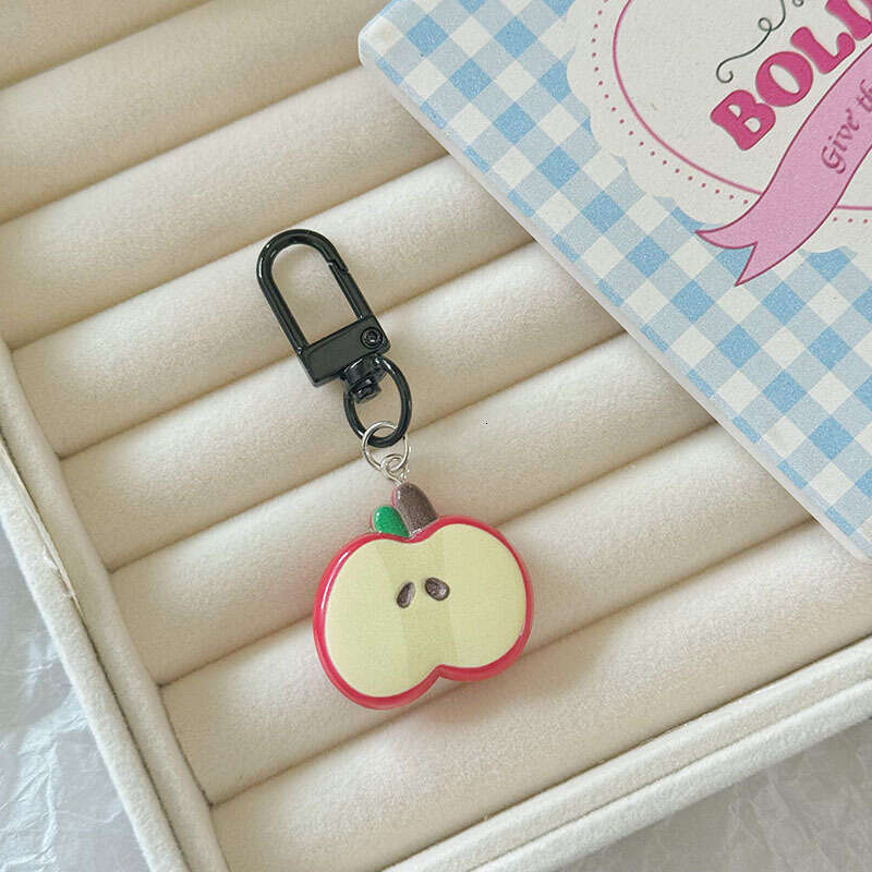 Cute Red Apple Keychain Girly Best Friend Backpack Food Toy Pendant Gift Accessory Personalized Fun Ornament S260126