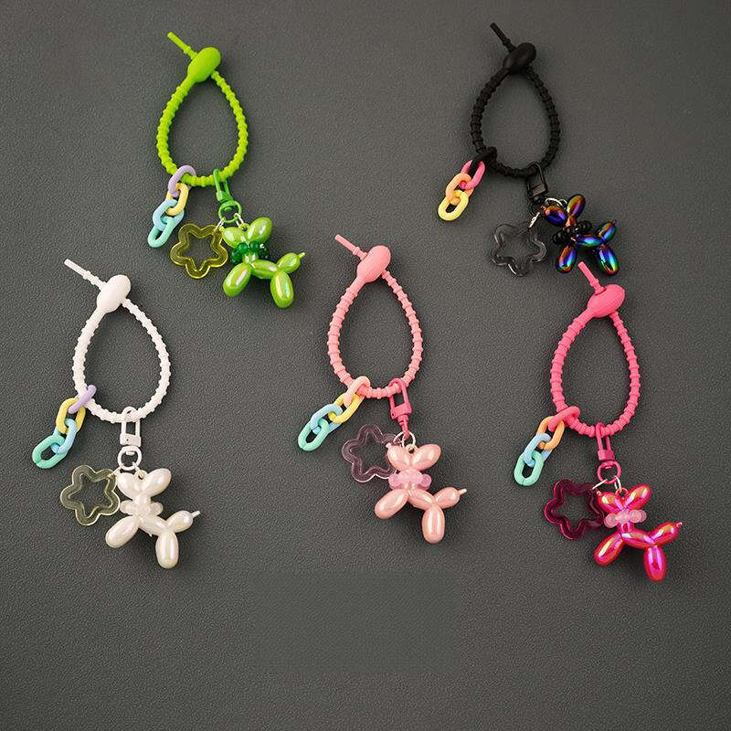 Dog-shaped jewelry keychain Dreamy Bubble pendant Beaded belt accessory for daily carrying of mobile phones and decorating bags