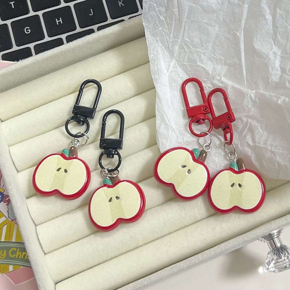 Ins Style Cute Red Apple Keychain Girly Best Friend Pendant Gift Fun Backpack Accessory S260126