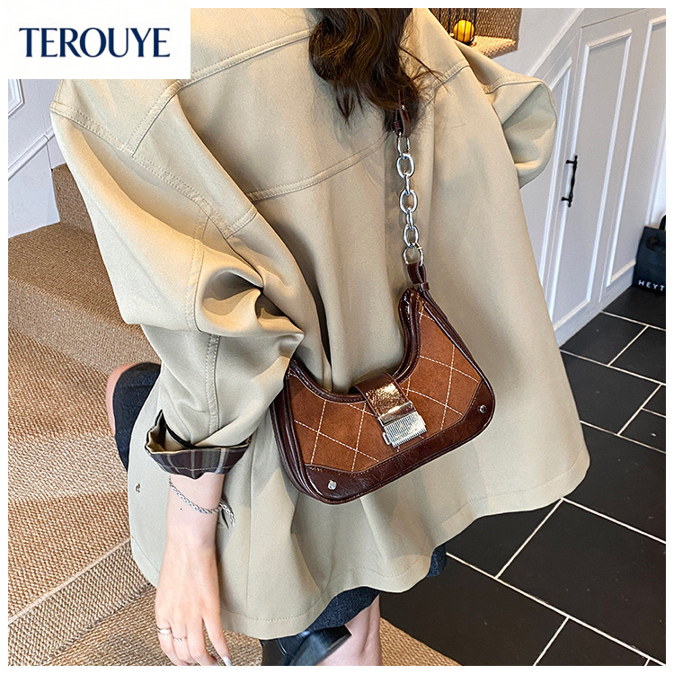 TEROUYE bag bag Autumn/Winter New French Underarm Bag Fashion Personality Trend Crescent Bag Women's Shoulder Bag