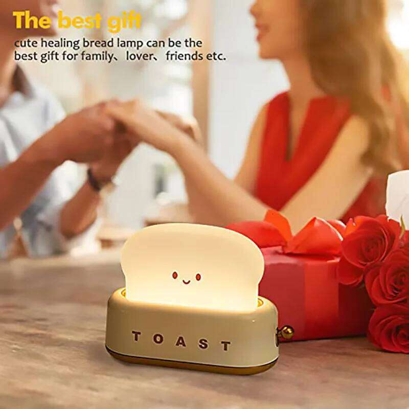 1 Pc Cute Bread Toast Light USB Charging Toaster Nightlight Creative Rechargeable Led Lamp Bedroom For Birthday Gift Z260127