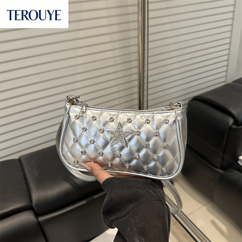 TEROUYE autumn and winter new Korean version niche bag design handbag diamond pattern trendy style fashionable women's shoulder bag