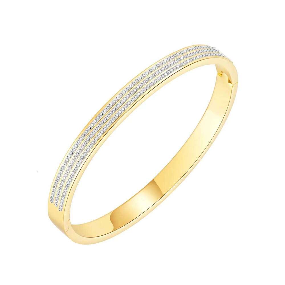 Classic starry sky Bangles for Women Trend Gold Plated Stainless Steel 18K gold sparkles Bracelet Trendy Woman Gifts Jewelry XJ260127