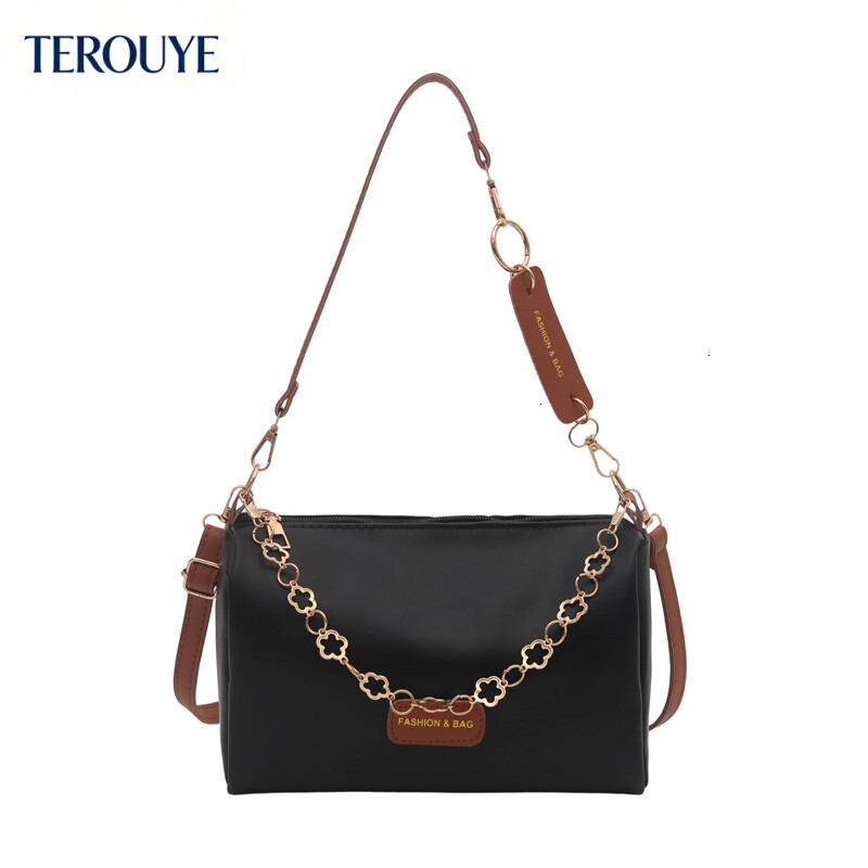 TEROUYE Autumn and winter new fashion trend women's shoulder bag, Korean style niche chain handbag, retro elegant style luxury