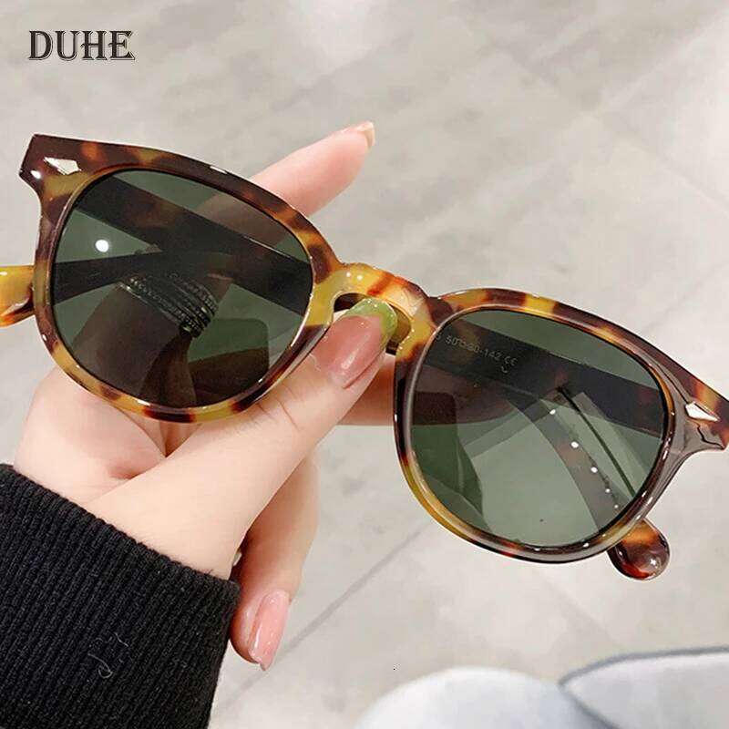 DUHE Retro Rivet Round Men's New Fashion Brand Small Frame Outdoor Women's Blue Yellow Driving Sunglasses Z260127