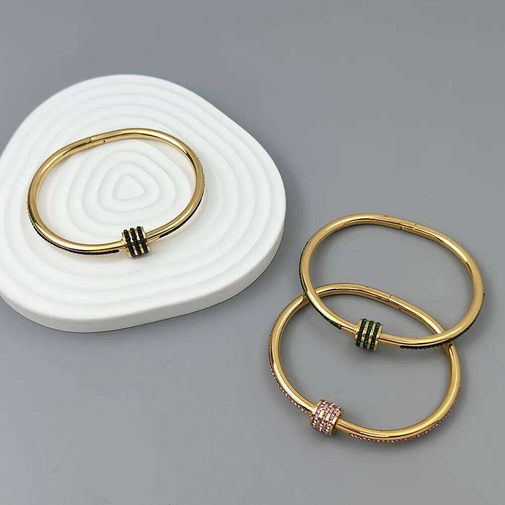Cheap colorful rhinestone gold plated stainless steel slim waist bangle, Thanksgiving, Christmas and New Year gift XJ260127