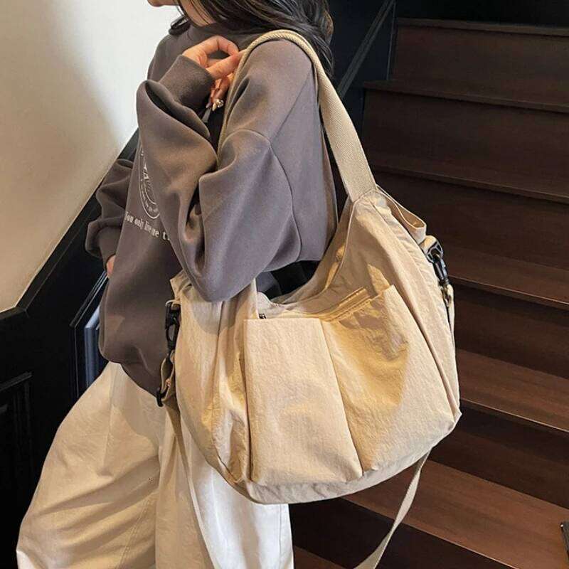 Summer New Large Capacity Crossbody Nylon Fashionable Single Shoulder Handbag Women's Casual Tote Bag