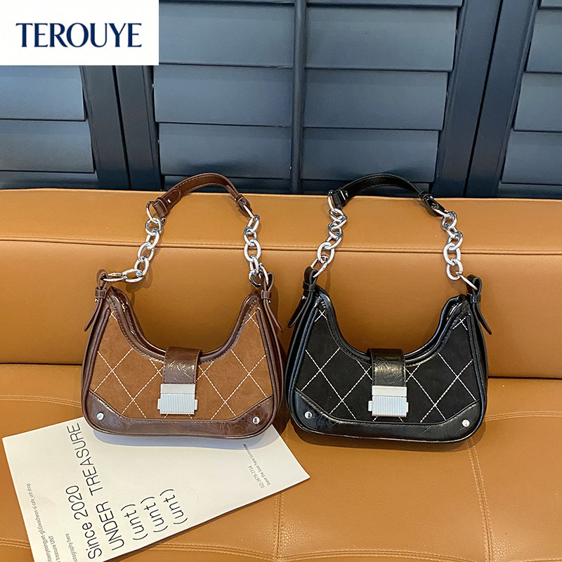 TEROUYE bag bag Autumn/Winter New French Underarm Bag Fashion Personality Trend Crescent Bag Women's Shoulder Bag