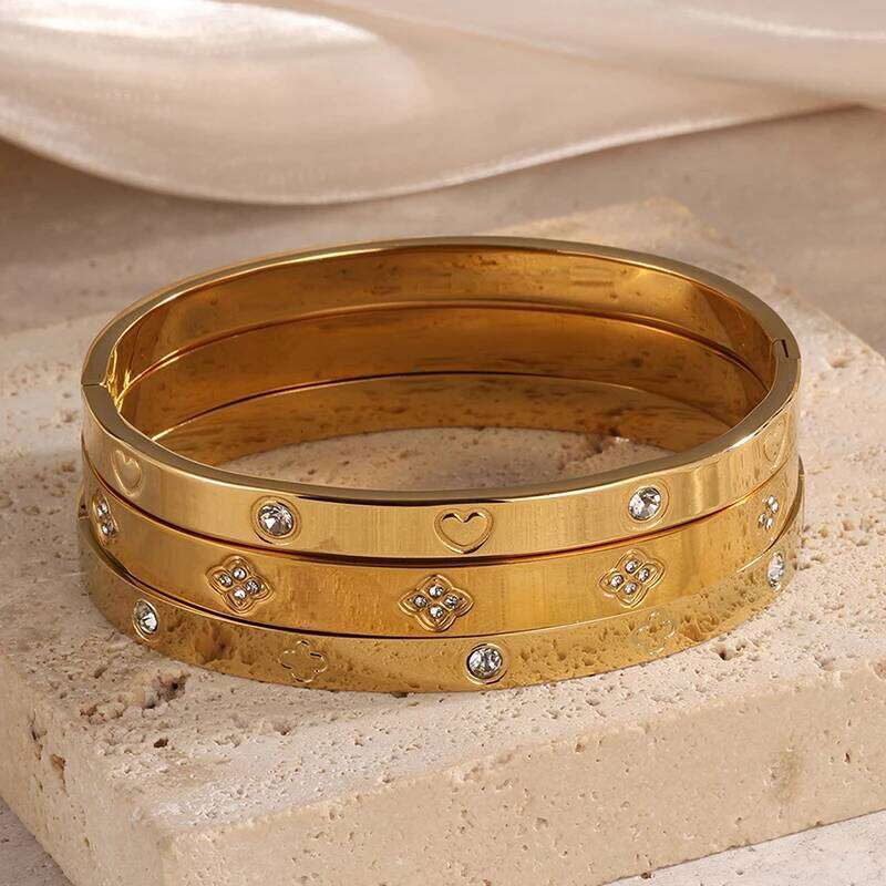 Yupsk 3Pcs Zircon Inlay Stacked Bracelets Suitable For Women Fashionable Party Jewelry Accessory Gift Set To Wear XJ260127