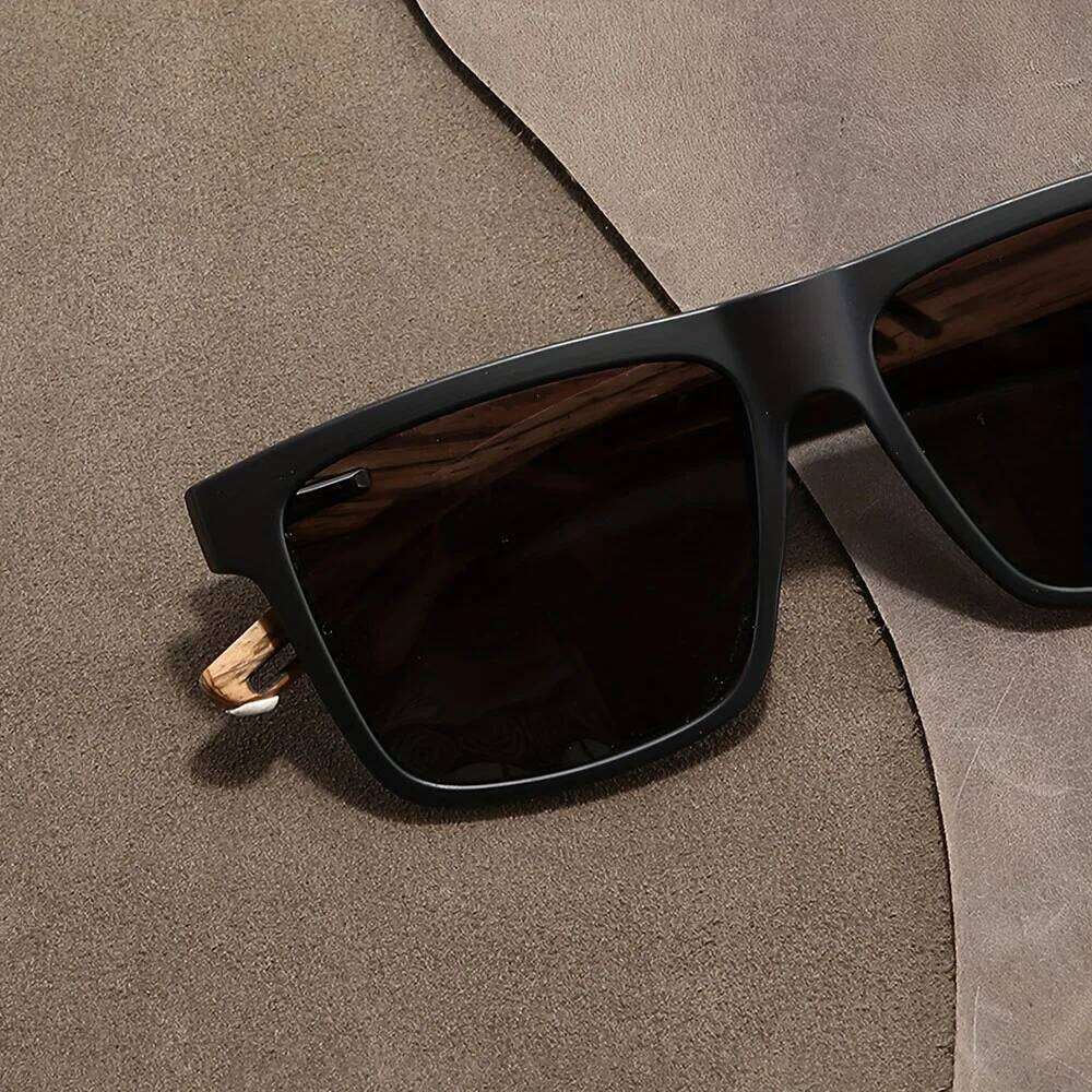 1/2pcs New Square Casual Sunglasses Wood Grain Spring Hinges UV400 Protection Unisex Outdoor Daily Eyewear Z260127