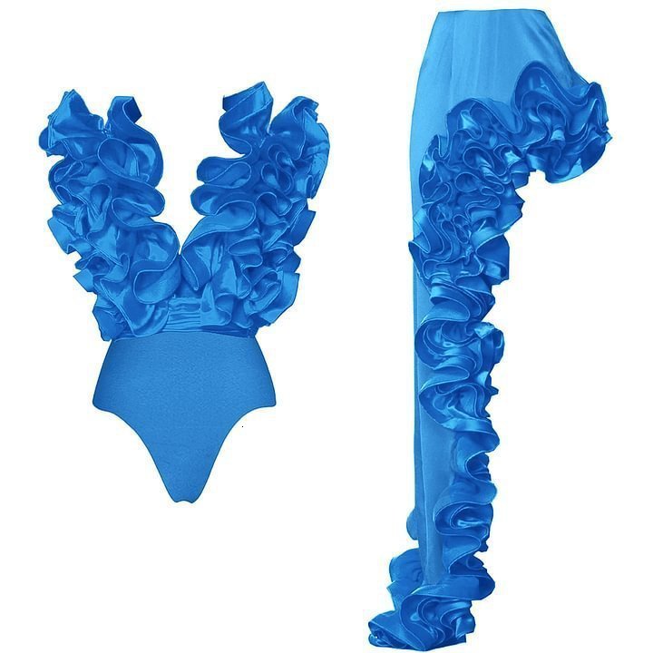 2025 Solid Red Flower One Piece Swimsuit Women Swimwear Sexy Swim Suit Deep V Monokini Off Shoulder Bodysuit Bathingsuit 250314