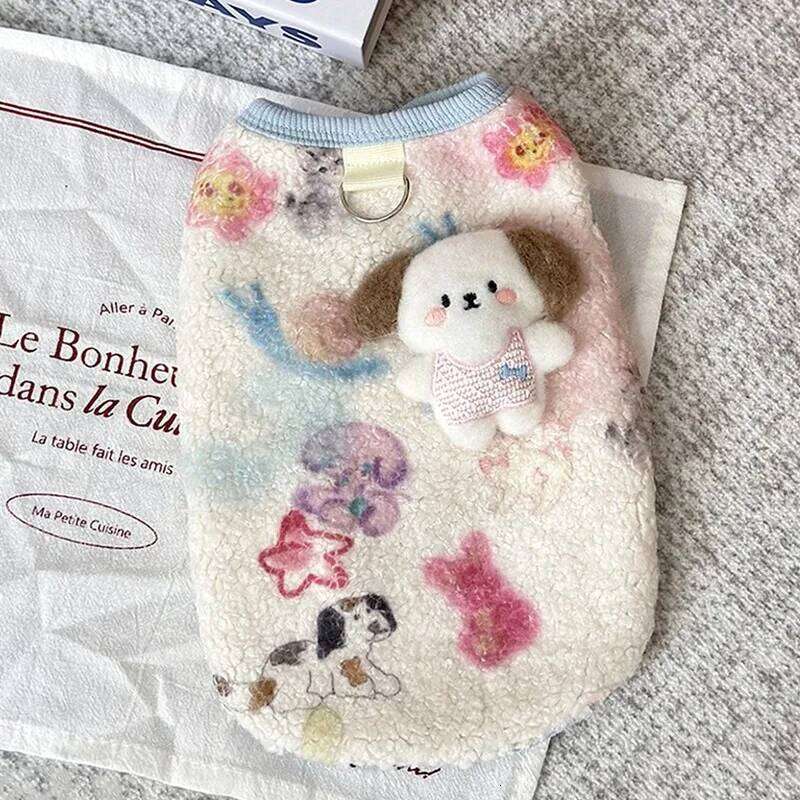 Pet Thermal Vest Teddy Winter Clothes Bichon Cartoon Button-down Autumnr Coat Maltese Animal Patterns Jacket XJ260127