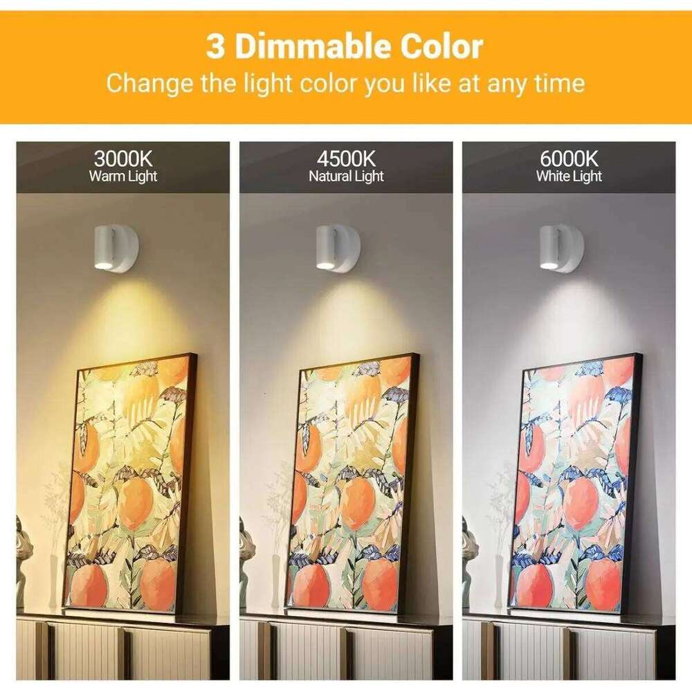 Ammtoo Bedside Led Touch Indoor Wireless Spotlights USB Charging Lamp Magnetic LED Cordless Wall Sconces Light Z260127