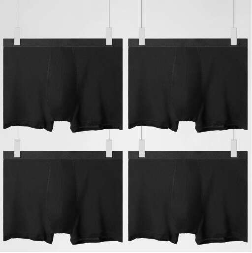 Underwear, Men's Pure Cotton Boxer Shorts, Pack of Four, Solid Color Bottoms, Breathable Underpants, Four-String Briefs C260107