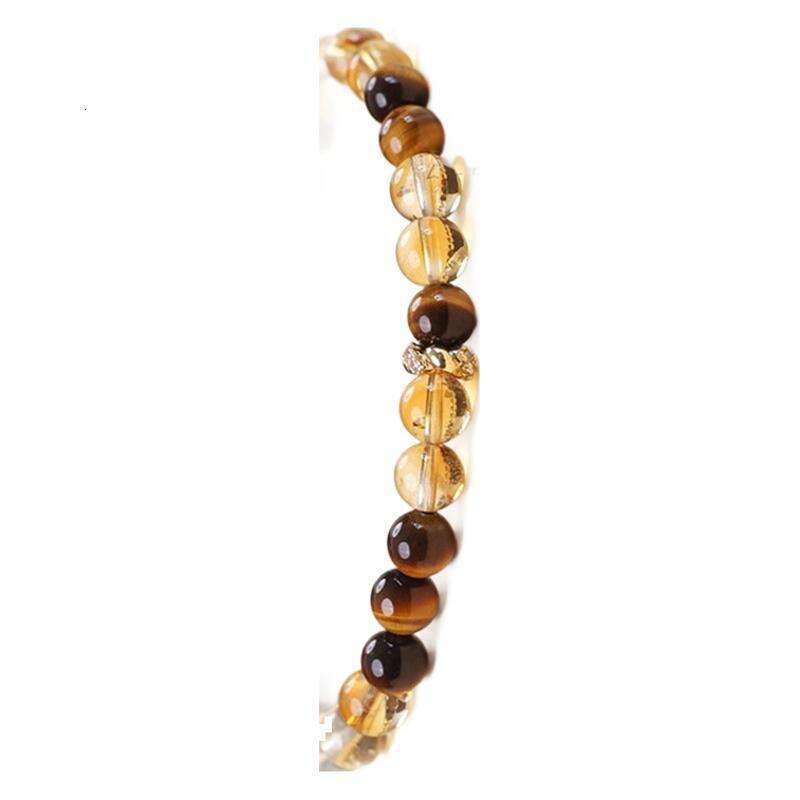 Natural Citrine for Women, Wealth-Attracting and Luck-Changing Tower Crystal, Niche Gift, Versatile Jewelry, Yellow Tiger Eye Stone Bracelet