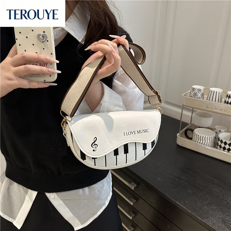 TEROUYE bag Autumn/Winter New Korean Personalized Piano Note Bag Fashion Trend Style Elegant and Simple Women's Shoulder Bag