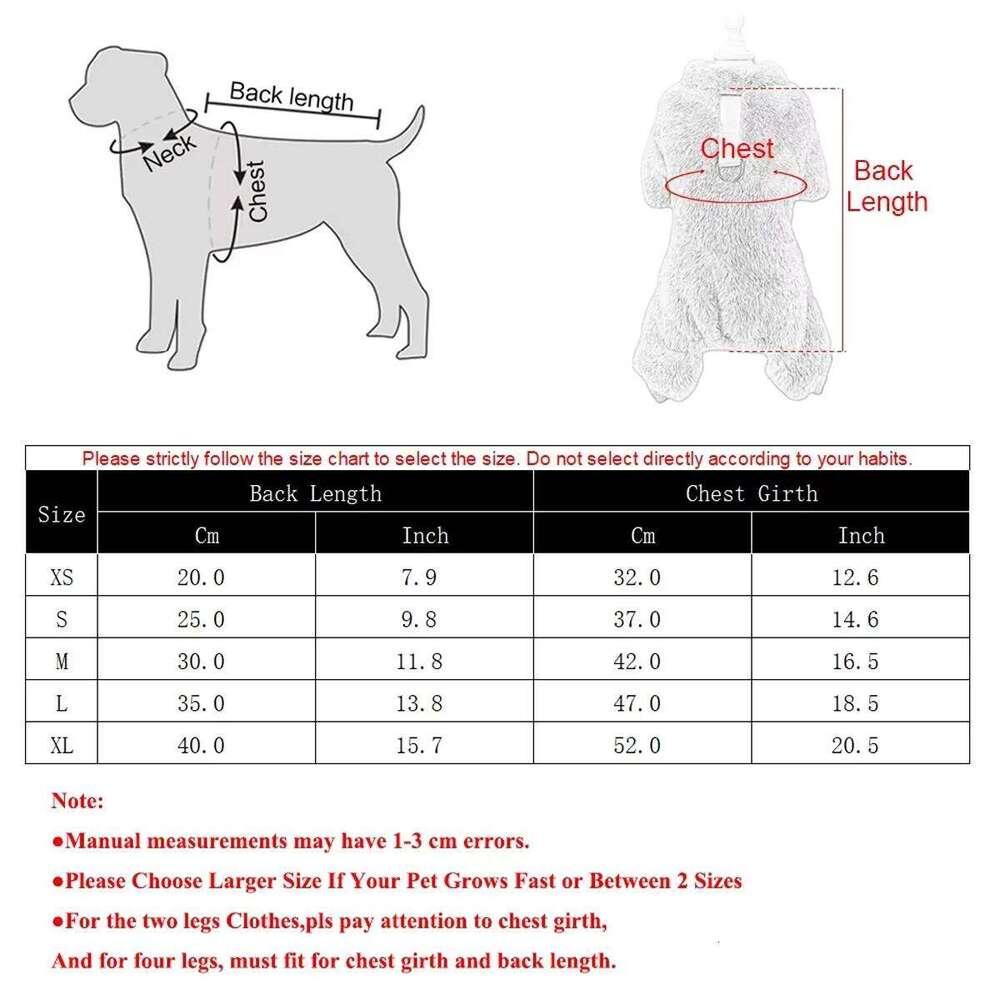 Four Legs Jacket Coat Winter Warm Pet Clothes Soft Flannel Dog Jumpsuit Puppy Cats for Small Medium Dogs Yorkie Outfit New XJ260127