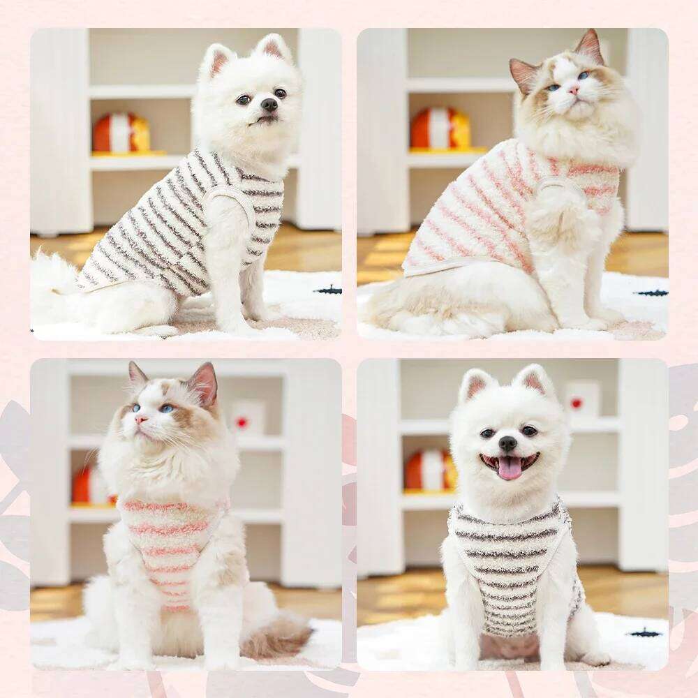 Flannel Thermal Vest Dogs Warm Fleece Jacket For Puppies Hairless Cats Small Breeds Autumn Winter Cozy Pet apparel XJ260127