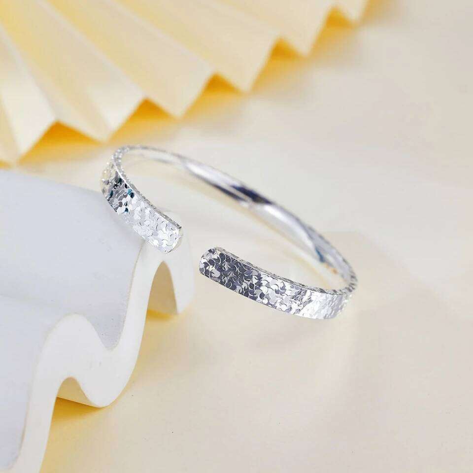 Buyee 925 Sterling Silver Female Simple Open Circle for Women Fashion Party Fine Jewelry Bangles Gift XJ260127