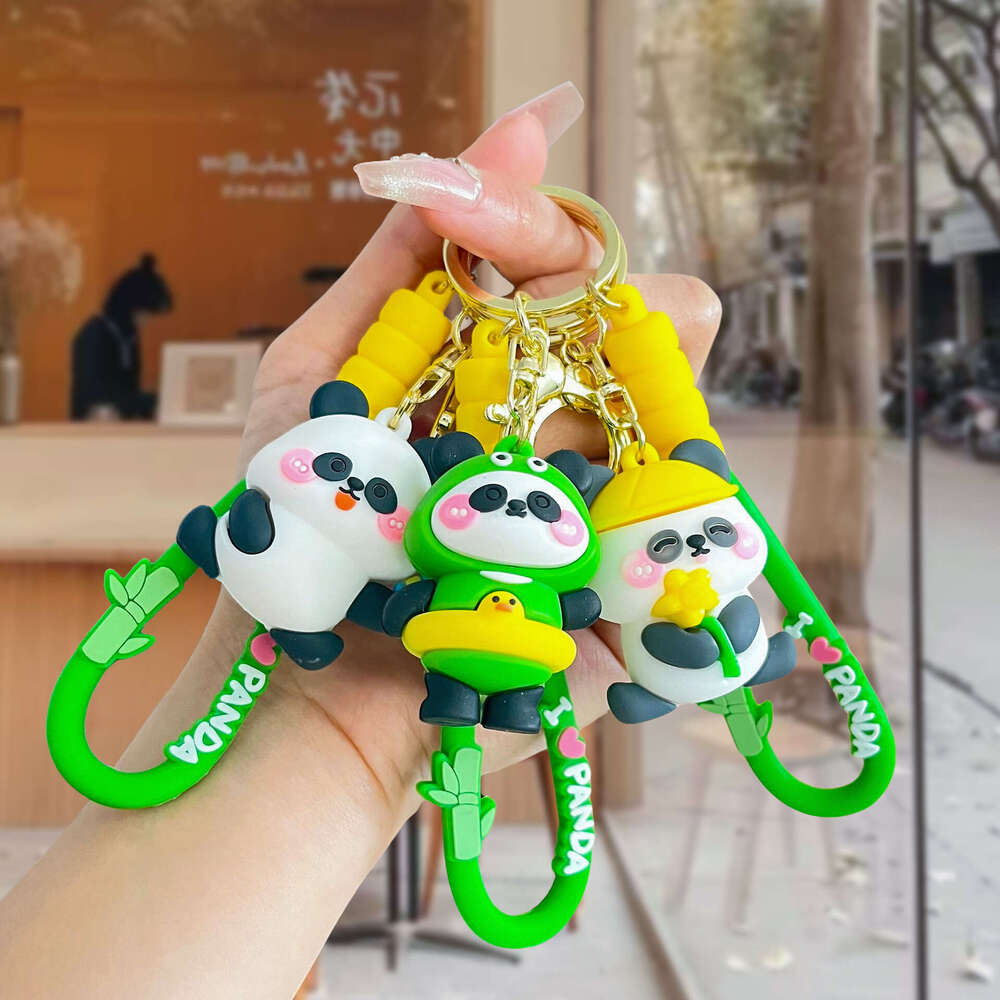National Trend Premium Panda Plush Keychain PVC Soft Rubber Pendant Cartoon Creative Accessories Wholesale S260126