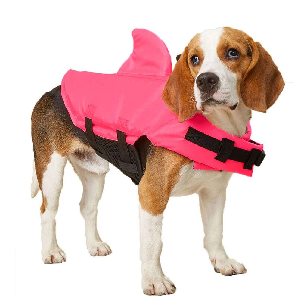 Dog Life Jacket Enhanced Buoyancy Small Shark Swimming Clothes Safety Vest with Handle for Medium Large Dogs Surfing XJ260127