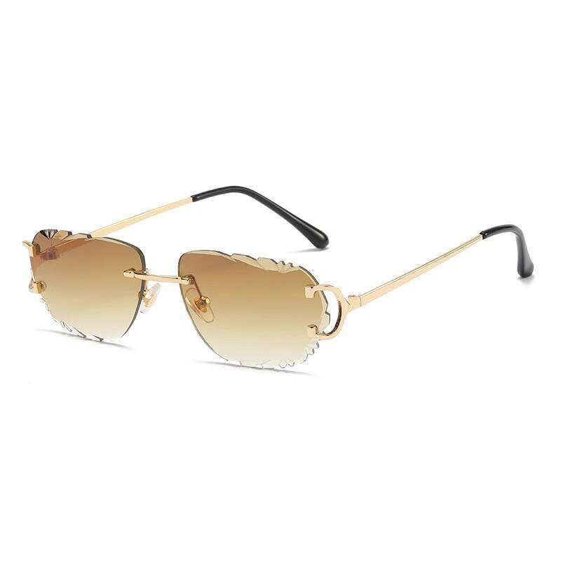 Retro Sunglasses For Men And High-End Frameless Fashion UV400 Irregular Cut Lenses Women Sun Glasses Z260127