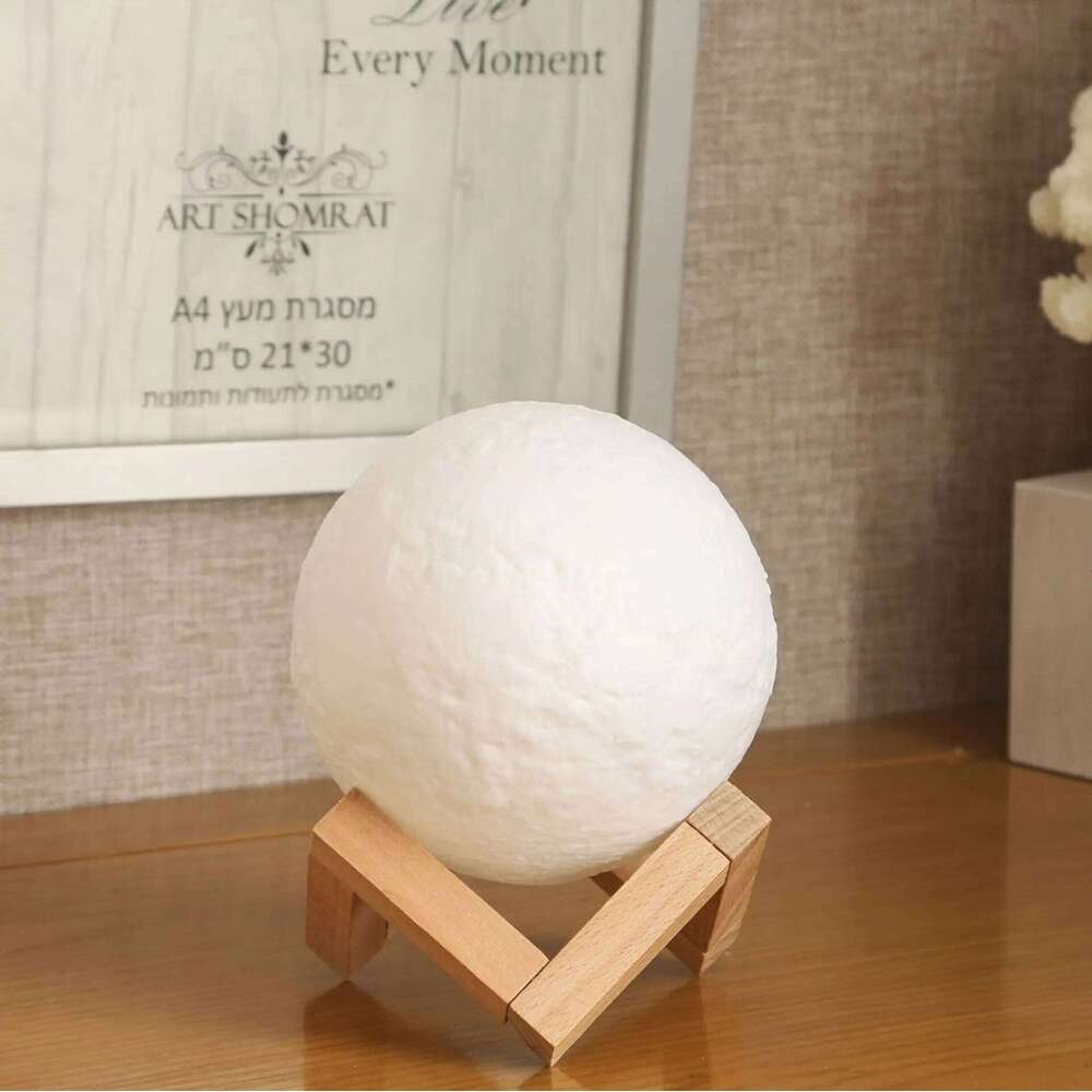 LED Moon Lamp 3D Printing Moonlight 8cm Battery Powered Star Bedroom Decoration Night Light Children's DayGift Z260127