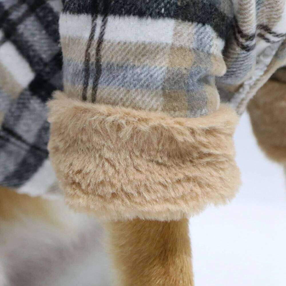Autumn with D-Ring Warm Plaids Jacket The Dog Face Small Dogs Cat Pet Clothes Winter Coat XJ260127
