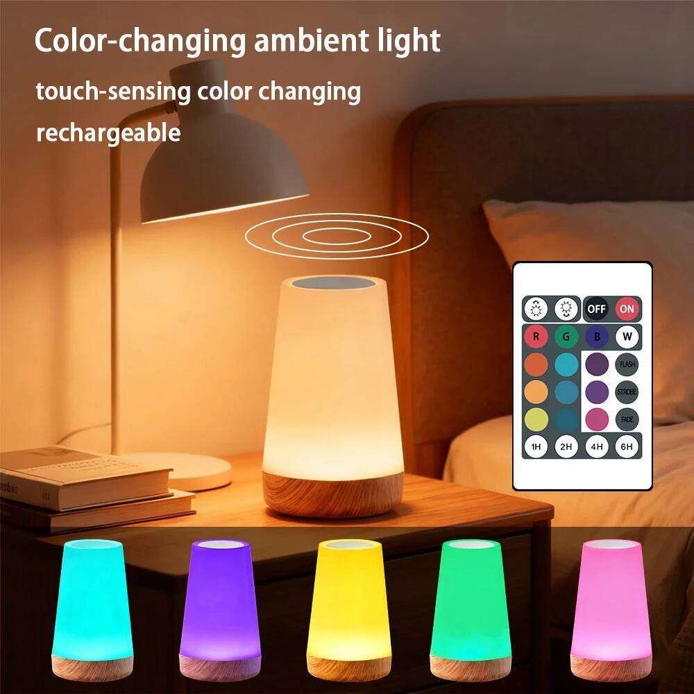 13 Color LED Changing Light Remote Control Touch USB Rechargeable RGB Night Dimmable Portable Table Bedside Lamp Z260127