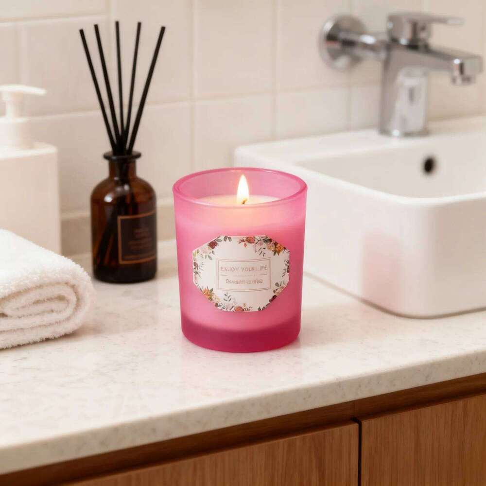 Scented Essential Oil - Smokeless Plant Wax Glass Jar Candle for Home Wedding Party Decor Y260127